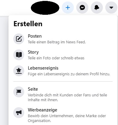 Facebook Seite erstellen.