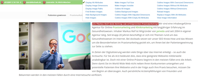 Alt-Tag eines Bildes.