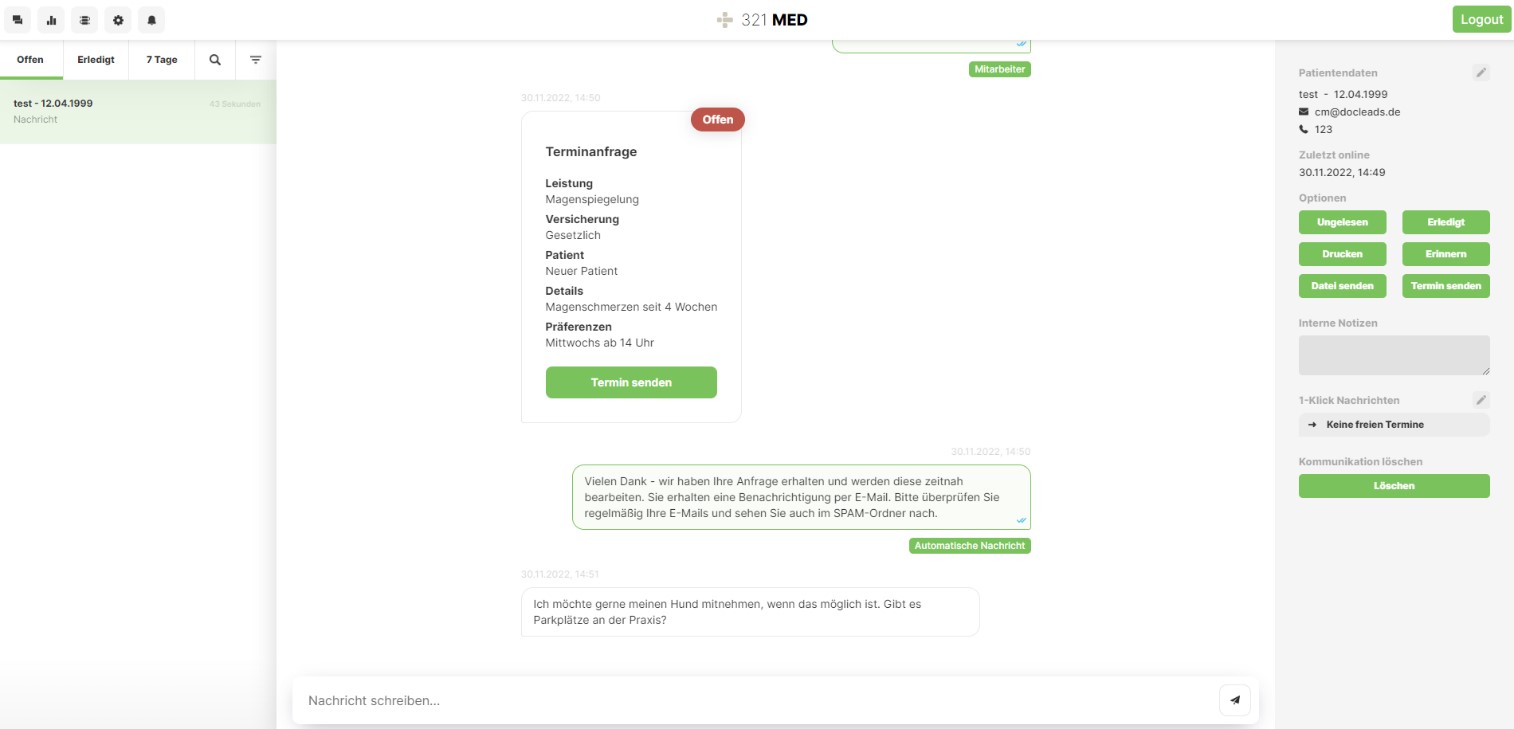 Chatfenster aus Sicht der Praxis.